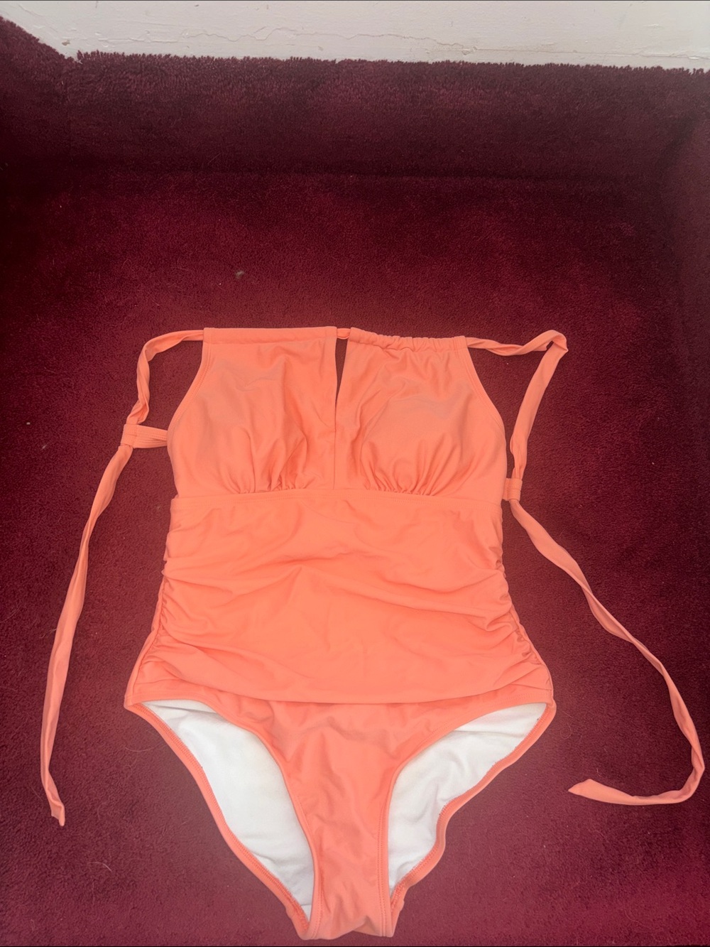 Kona Sol Girls One-Piece Swimsuit in Coral Peach